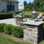 Bluestone Patio with Cultured Stone Piers in Southampton, NJ